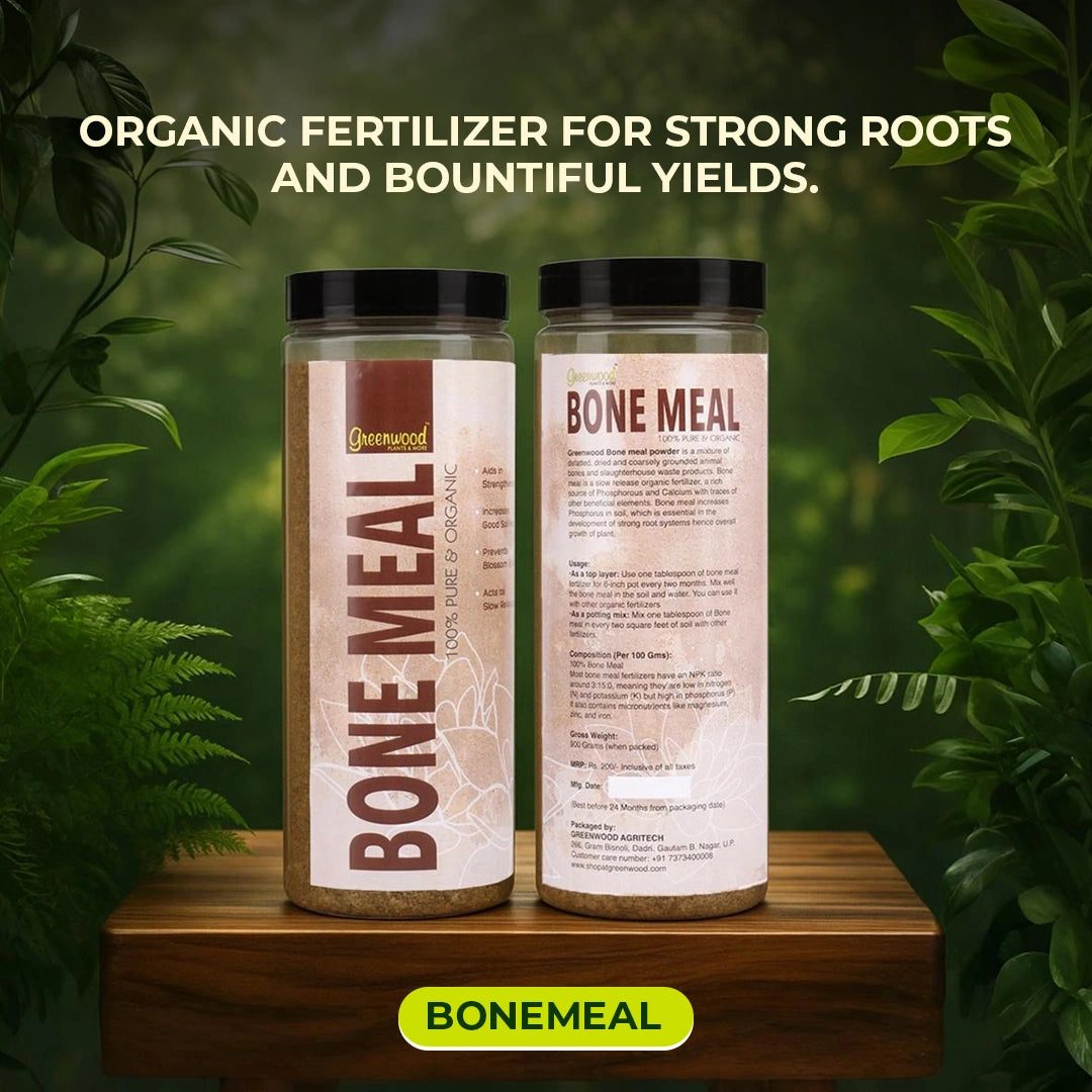 100% Pure Bone Meal Organic Fertilizer – Rich in Phosphorus & Calcium for Healthy Plant Growth, Flowering & Fruiting in Home Gardening