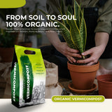 100% Organic Vermicompost Fertilizer Manure For Plants As Insecticide - Home Gardening | Soil Mix for Pot Plants | Compost Garden Soil | Natural Booster for Flowering Plant