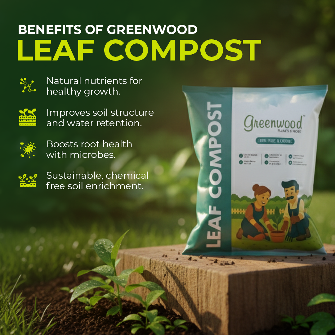 Organic Leaf Compost – Natural Organic Fertilizer for Gardening, Lawns & Pots – Improves Soil Aeration, Moisture Retention & Root Growth