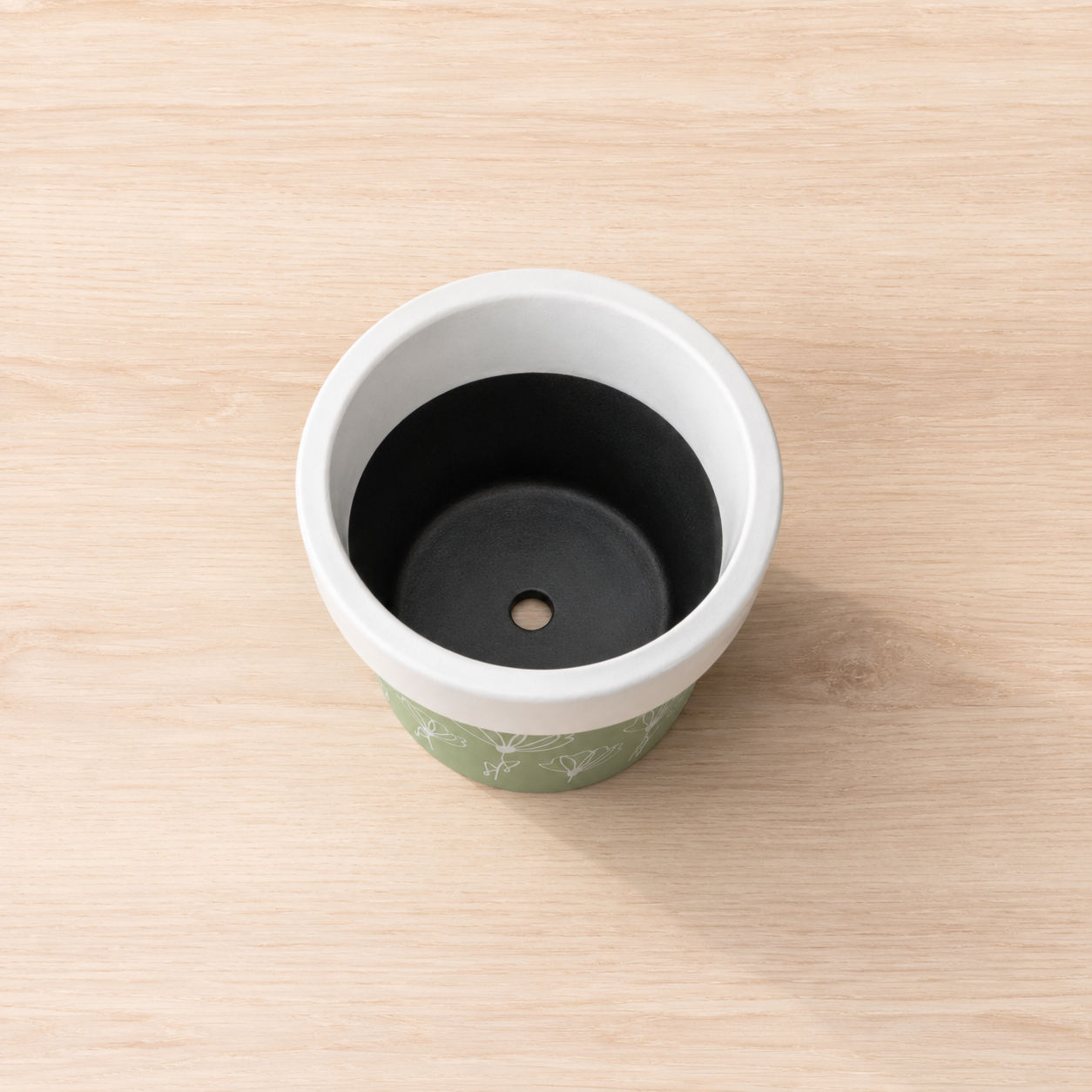 Blossom Line Two-Tone Flower Pot Planter – Minimalist Floral Indoor Plant Pot