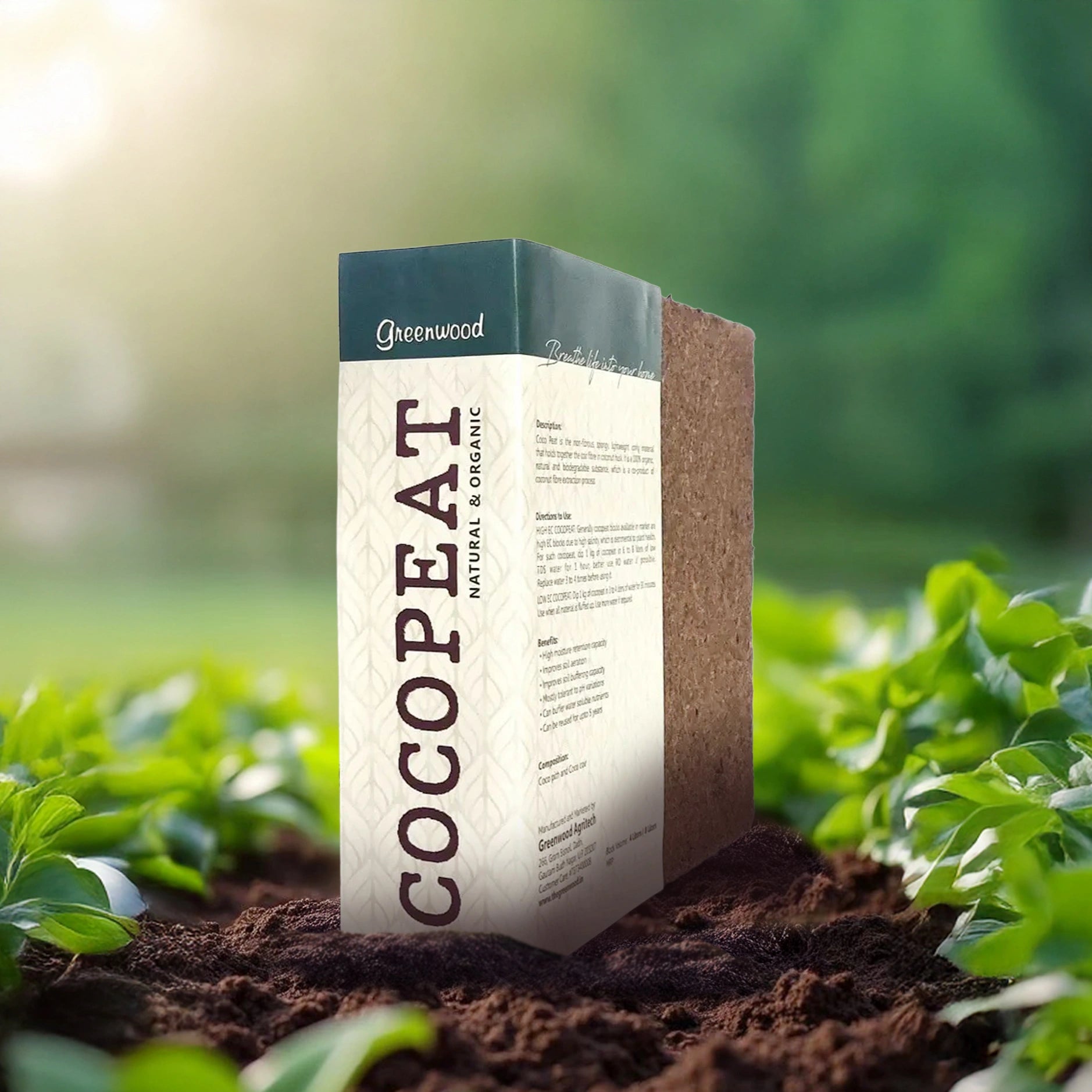 Greenwood Cocopeat — 100% Natural & Organic Pre-Washed Coir Potting Medium for Plants & Seed Germination