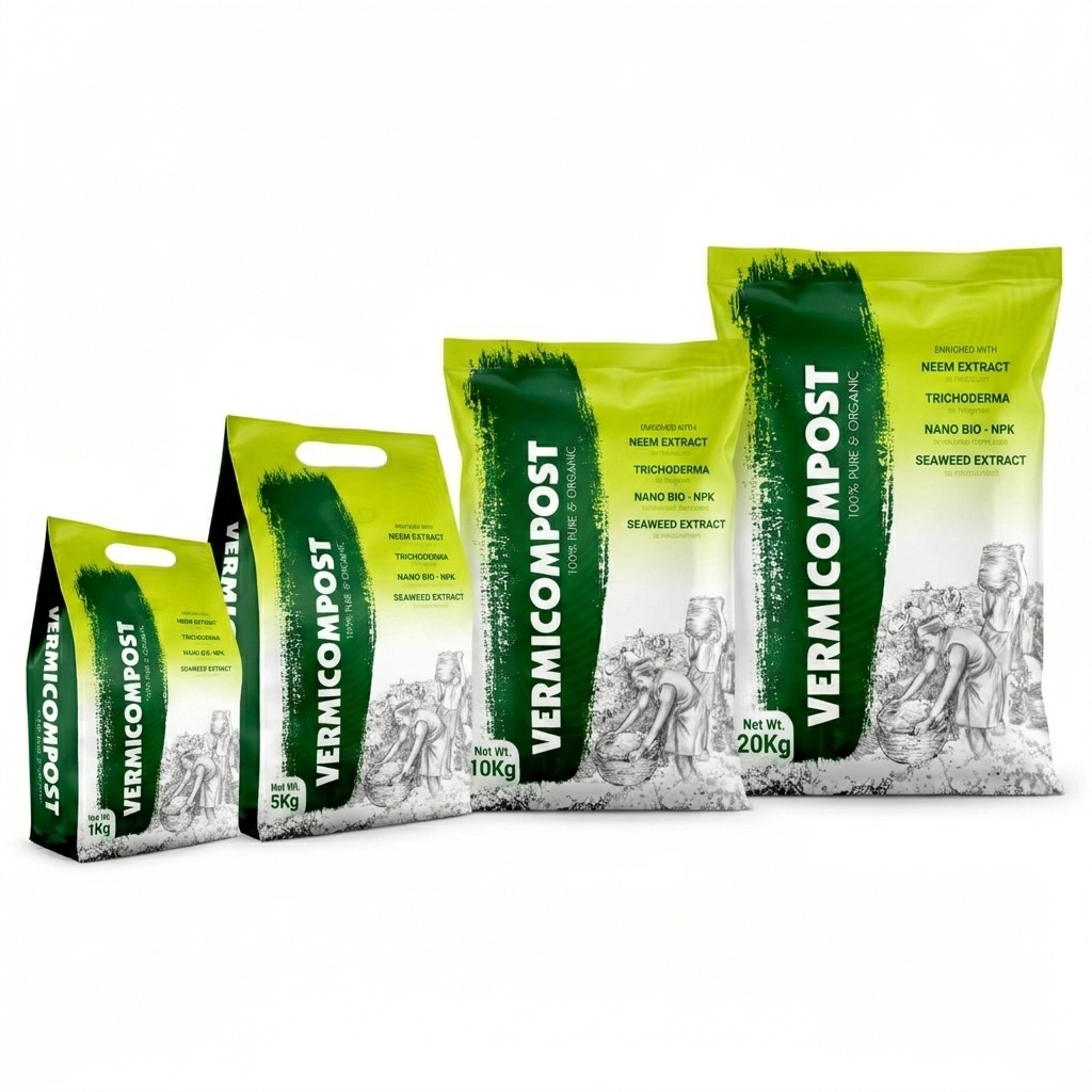 Greenwood Enriched Vermicompost — Organic Fertilizer with Neem, Seaweed Extract & Trichoderma