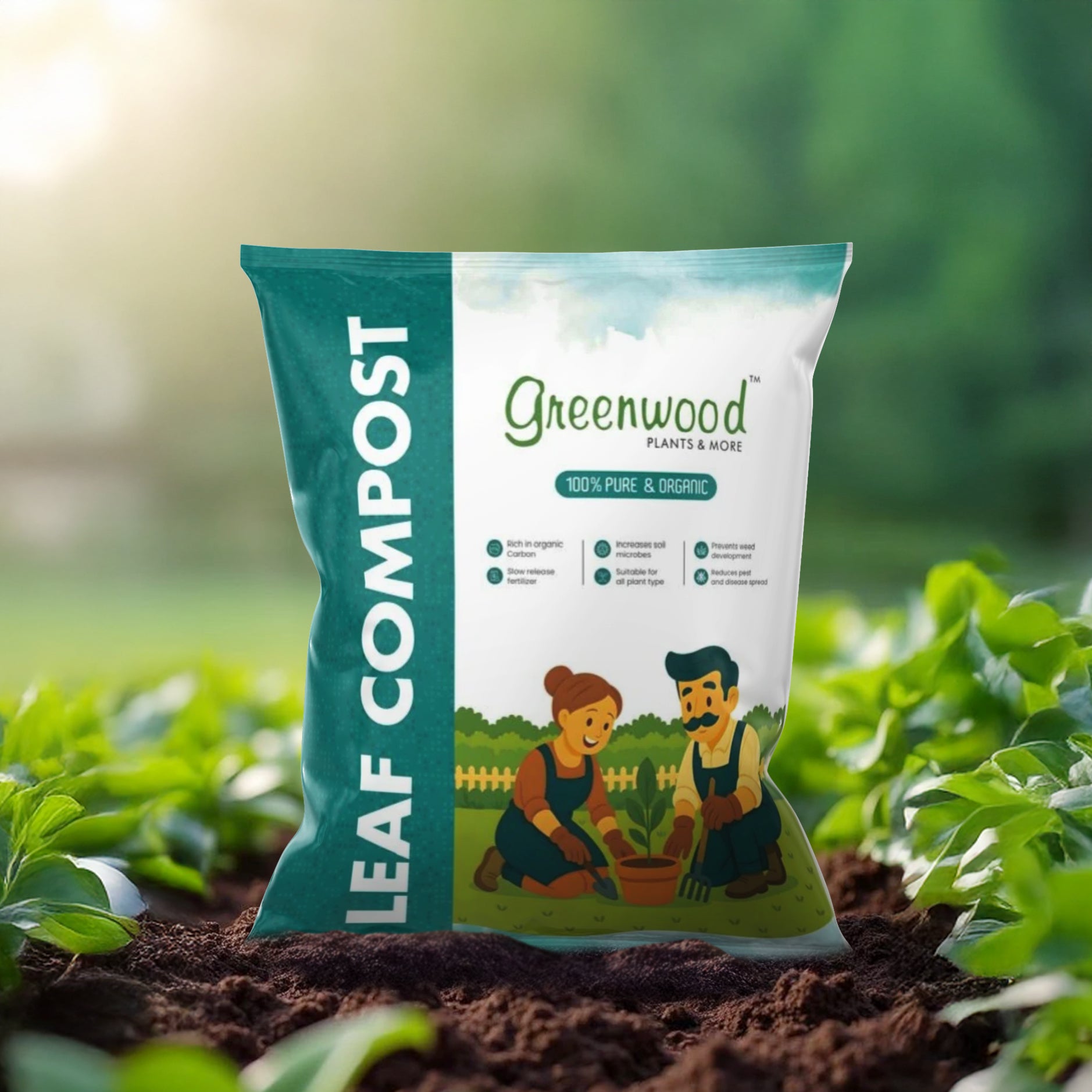 Organic Leaf Compost – Natural Organic Fertilizer for Gardening, Lawns & Pots – Improves Soil Aeration, Moisture Retention & Root Growth