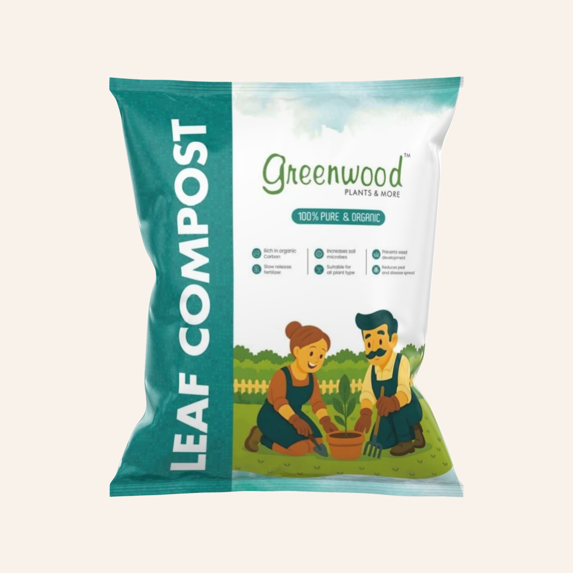 Organic Leaf Compost – Natural Organic Fertilizer for Gardening, Lawns & Pots – Improves Soil Aeration, Moisture Retention & Root Growth