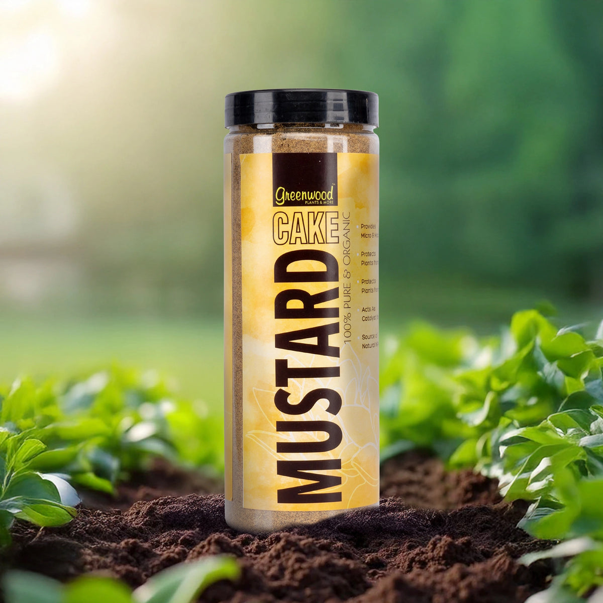 Greenwood 100% Pure & Organic Mustard Cake Powder — Natural NPK Source, Growth Catalyst & Plant Protection