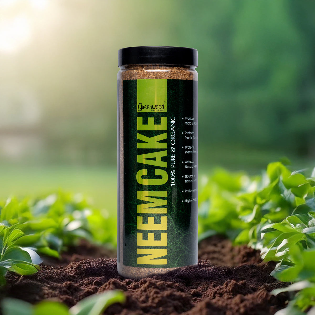 Greenwood Neem Cake Powder — Organic Fertilizer & Soil Enricher with Natural Azadirachtin