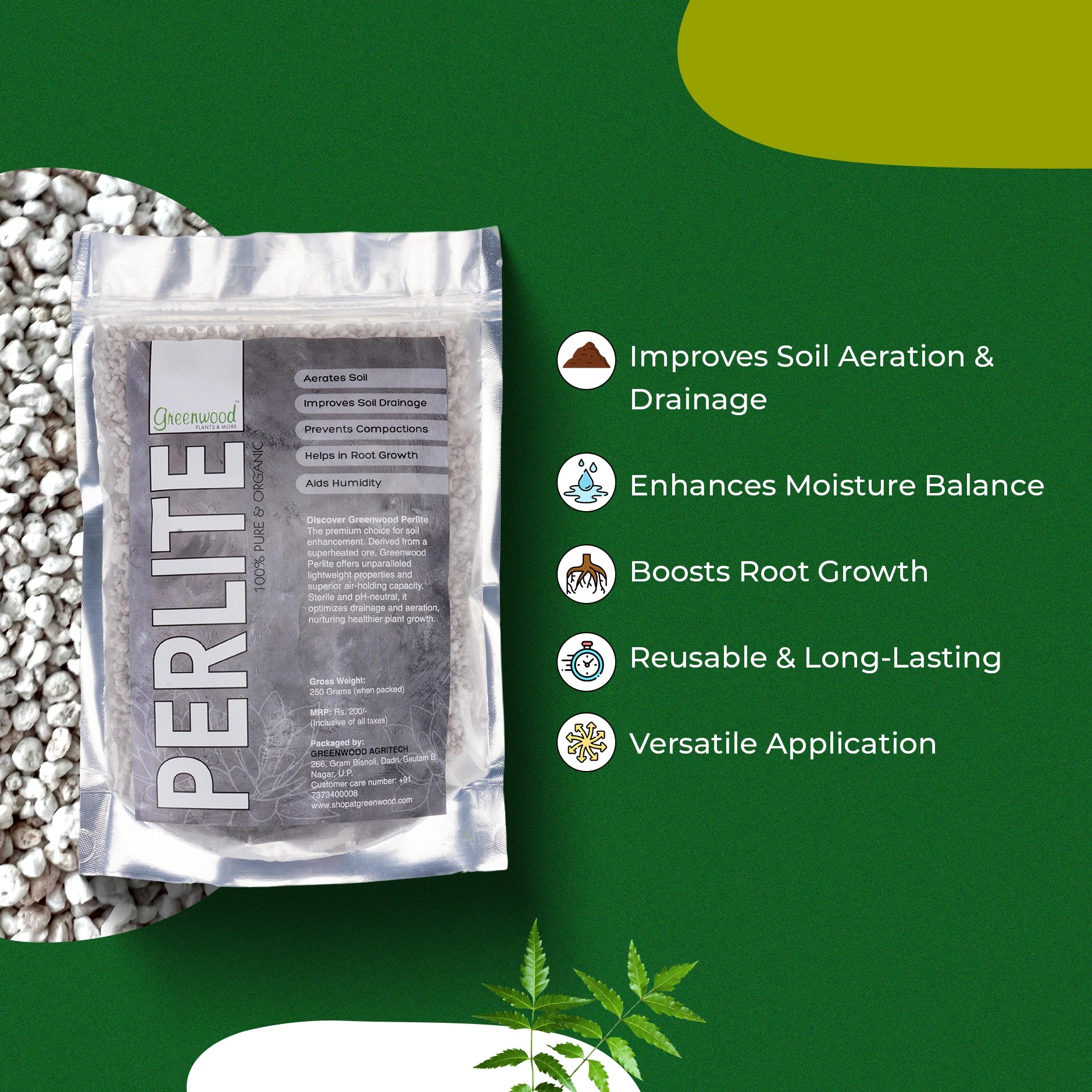 Horticultural Perlite – Lightweight Soil Additive for Gardening, Potting Mix & Hydroponics – Improves Aeration, Drainage & Root Growth
